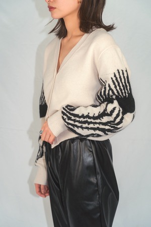 Botanical angora cardigan