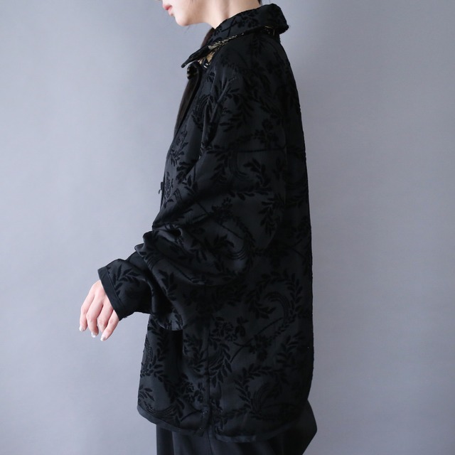 "reversible" chenille weave full pattern over silhouette jacket