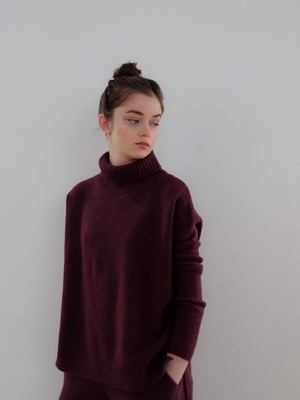 fitted sleeve turtle knit（cassis）