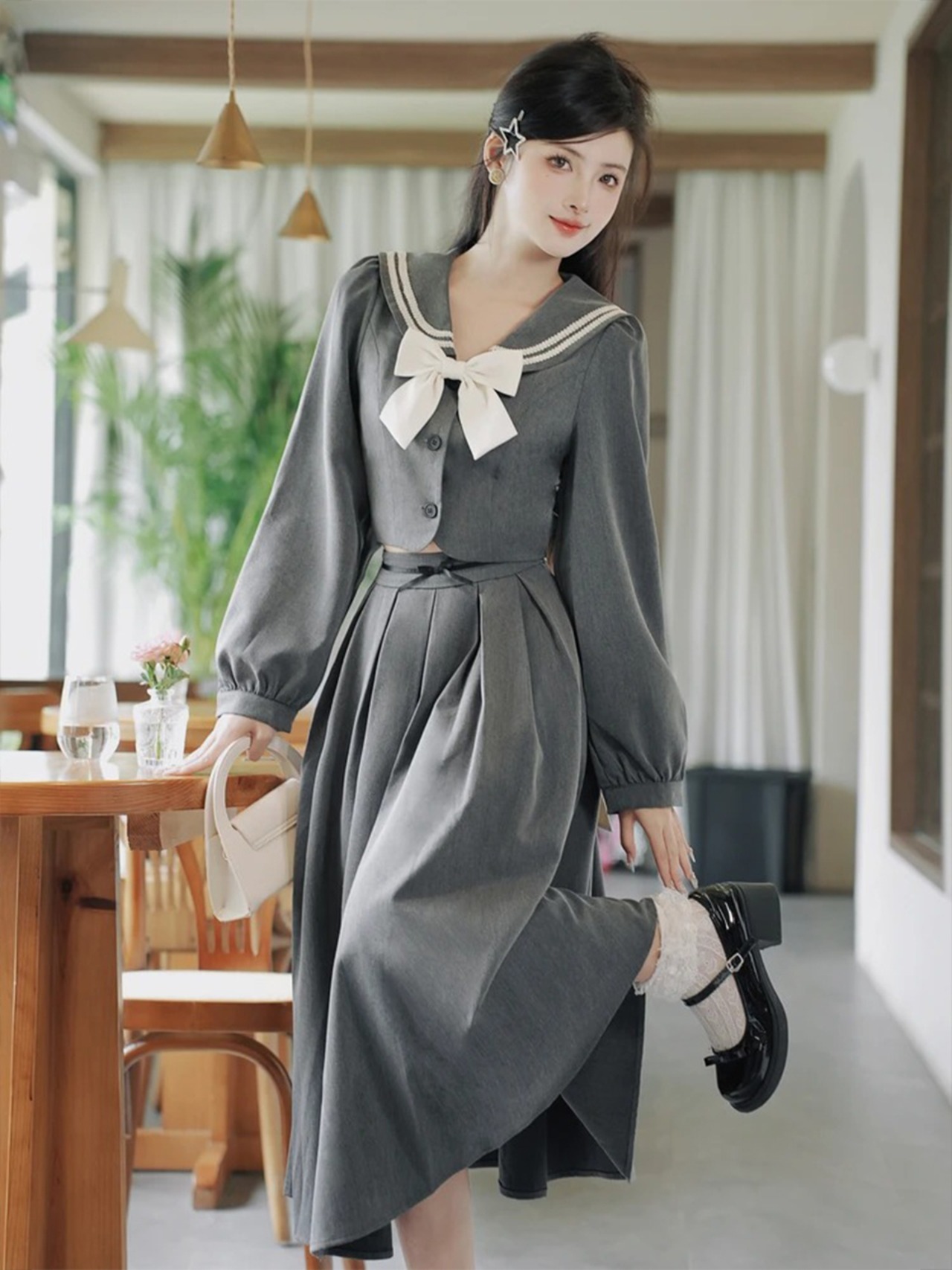 【0219】Sailor Color Long Sleeve 2 Piece Set