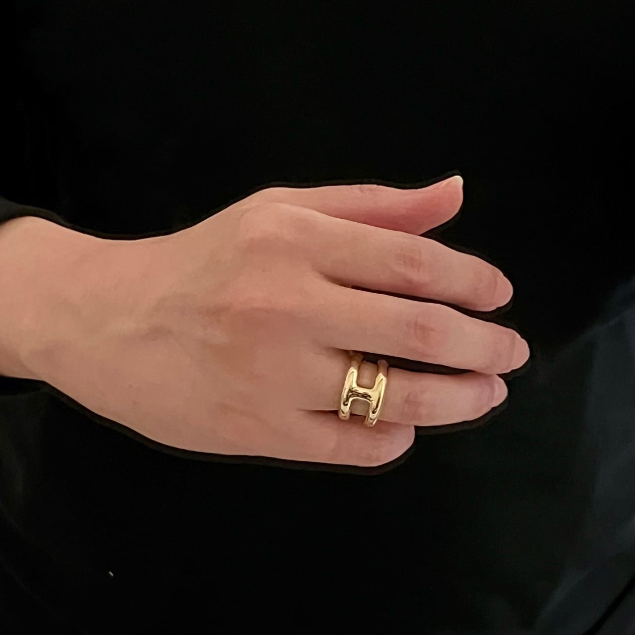 HERMES Osmose Ring PM 18K Yellow Gold 52 | エルメス オスモズ