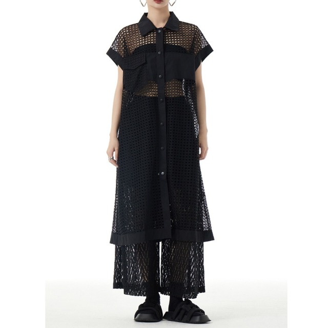 Mesh long shirts 【2color】 C0105