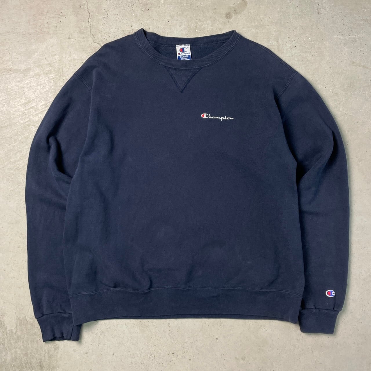 Champion Navy 前v スウェット ネイビー vintage usa