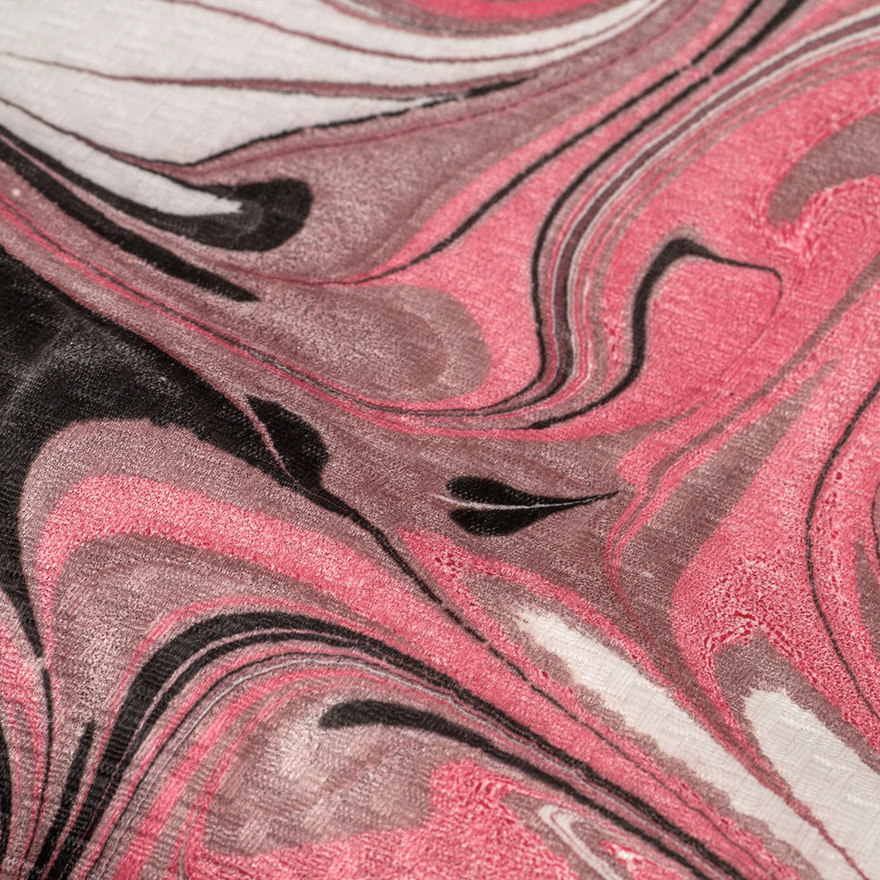 ❤︎リバーシブル半巾帯 　ハート墨流し [ hot chocolate ]マーブル