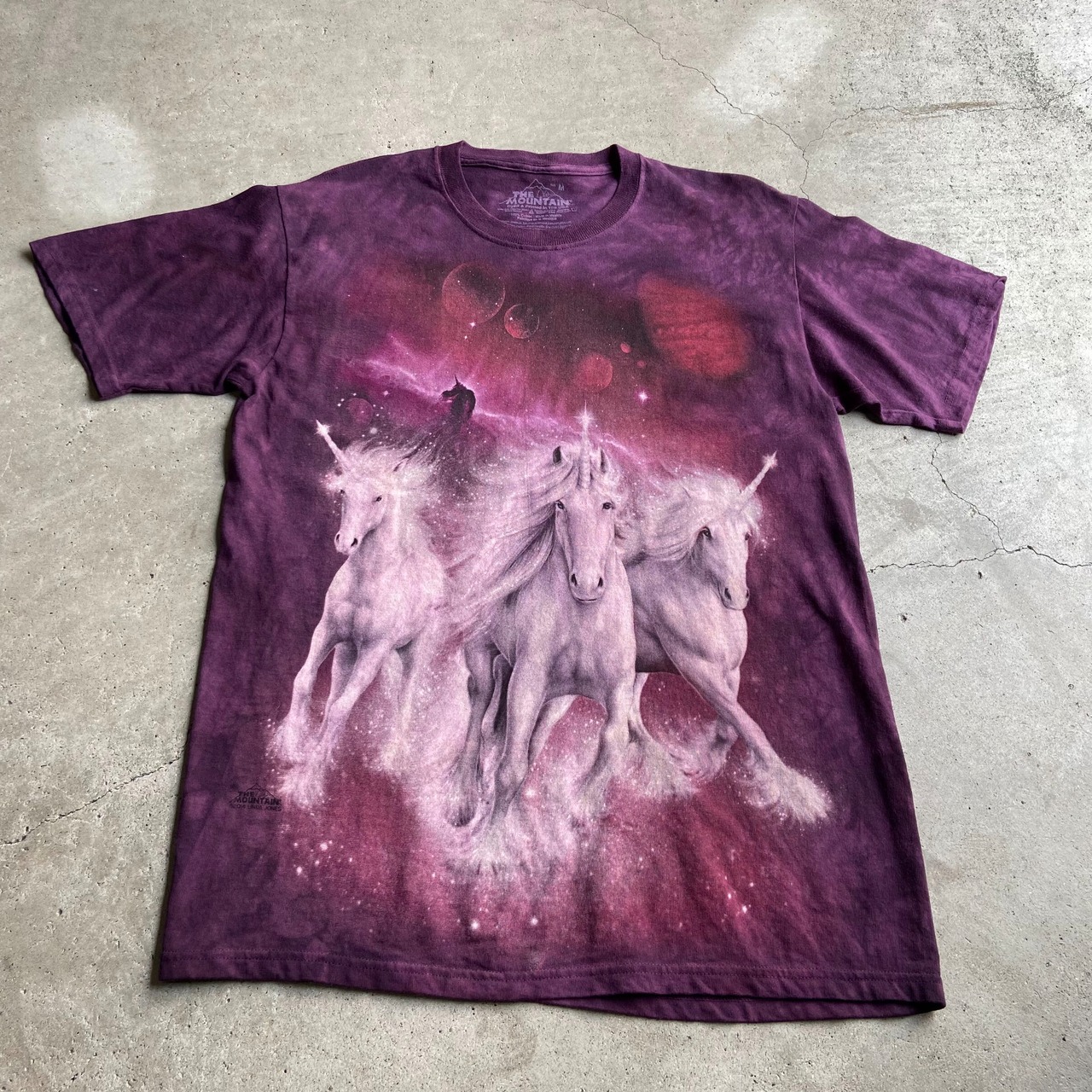 THE MOUNTAIN タイダイ ユニコーン 馬 アニマルプリントTシャツ メンズ 
