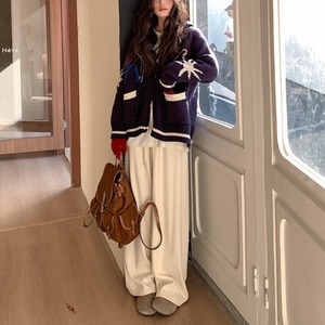 zip-up knit hoodie　J00388