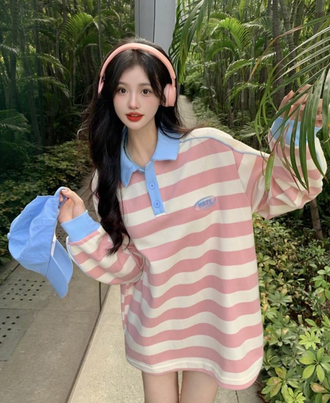 Thevon yuna企画 袖ロゴ刺繍3WAYワンショルスウェット Thevon【YUNA