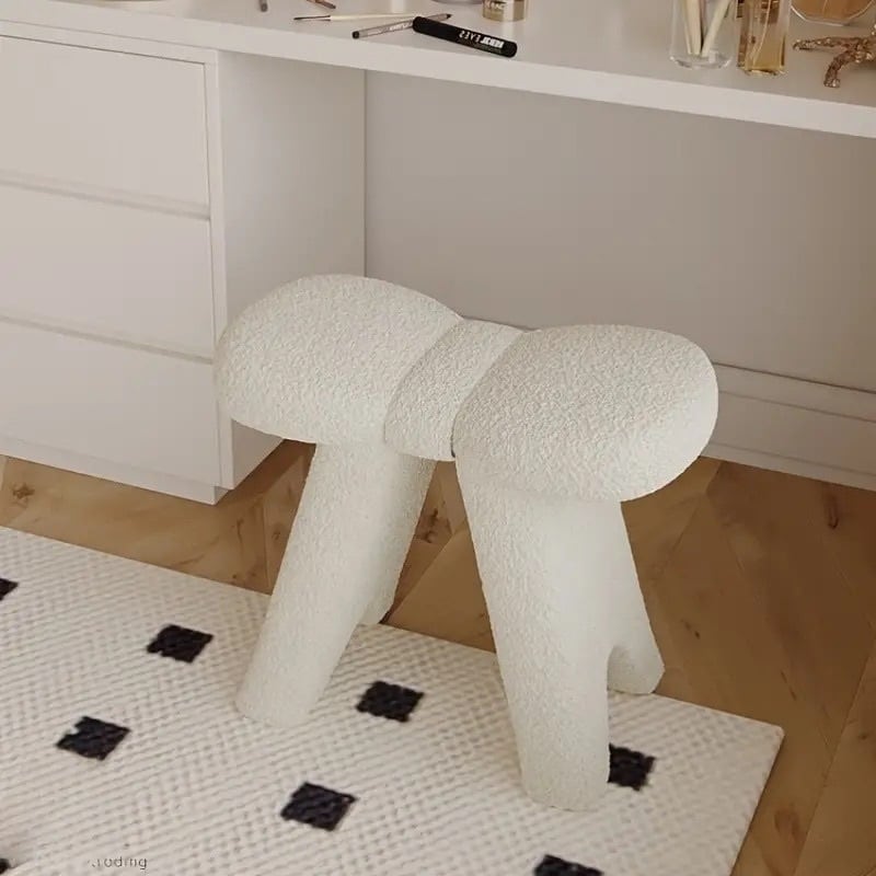 リボン型スツール 椅子 チェア もこもこ かわいい ミニサイズ グレー リボン型スツール 椅子 チェア もこもこ かわいい ミニサイズ