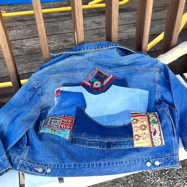 リメイクデニムゆったりジージャン