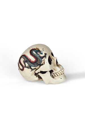 ドクロコインバンク（龍の柄入り）