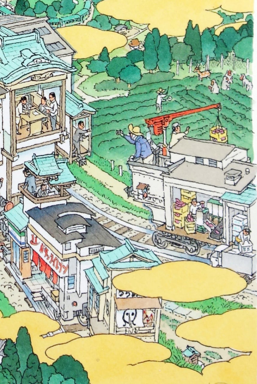 「山口県」絵画 額有り 「漁火」 日本画額/紘黒フレームセット F6号 伊藤渓山 「赤富士」 459×550