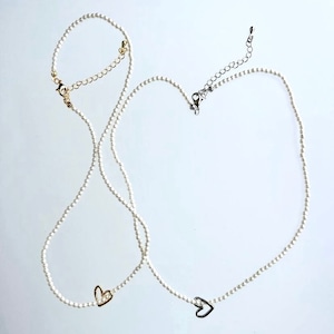 2way pearl point heart necklace【 2color 】