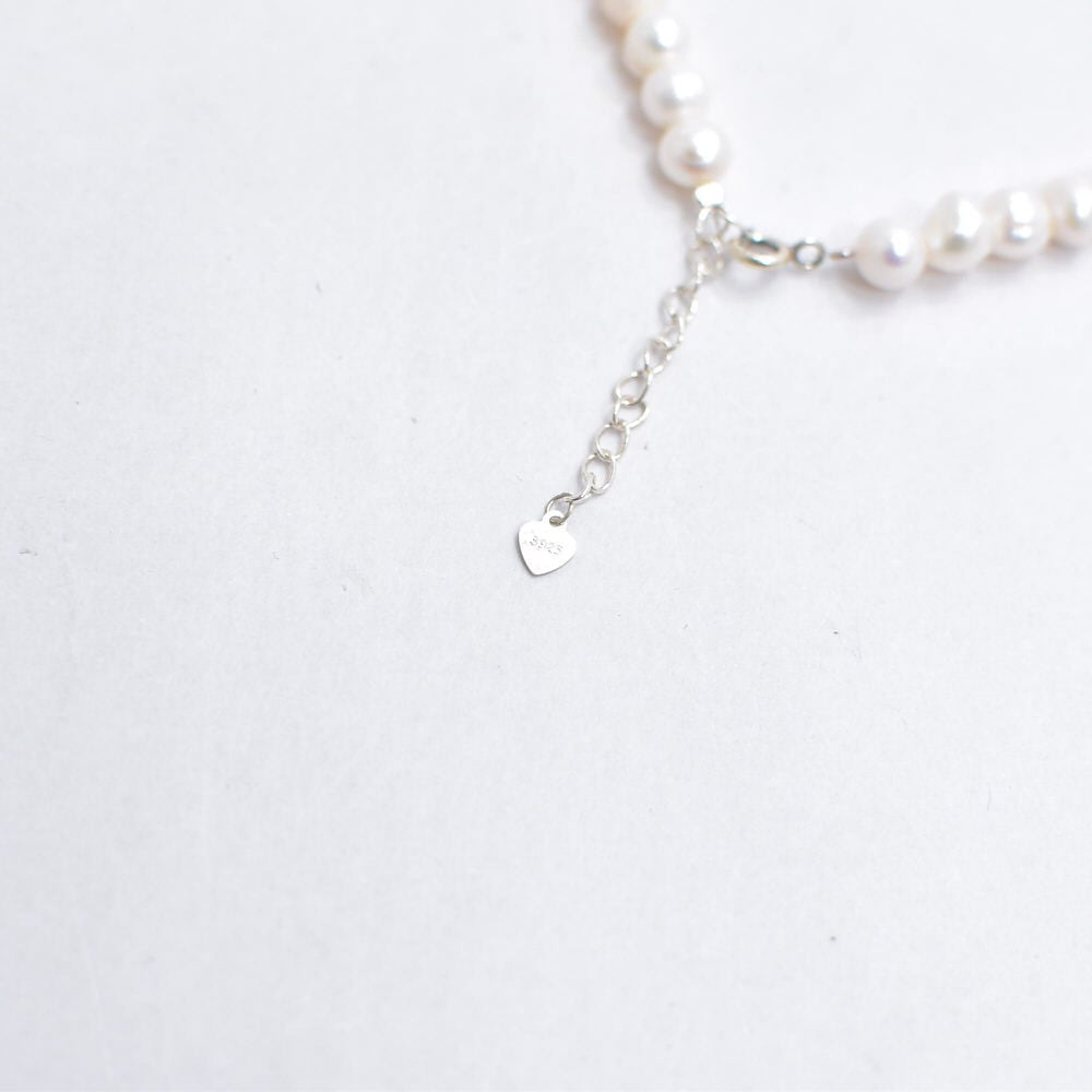 フラワーモチーフ デザイン ランダムパール ビーズ ネックレス