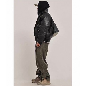 Loose fit corduroy straight pants 1196