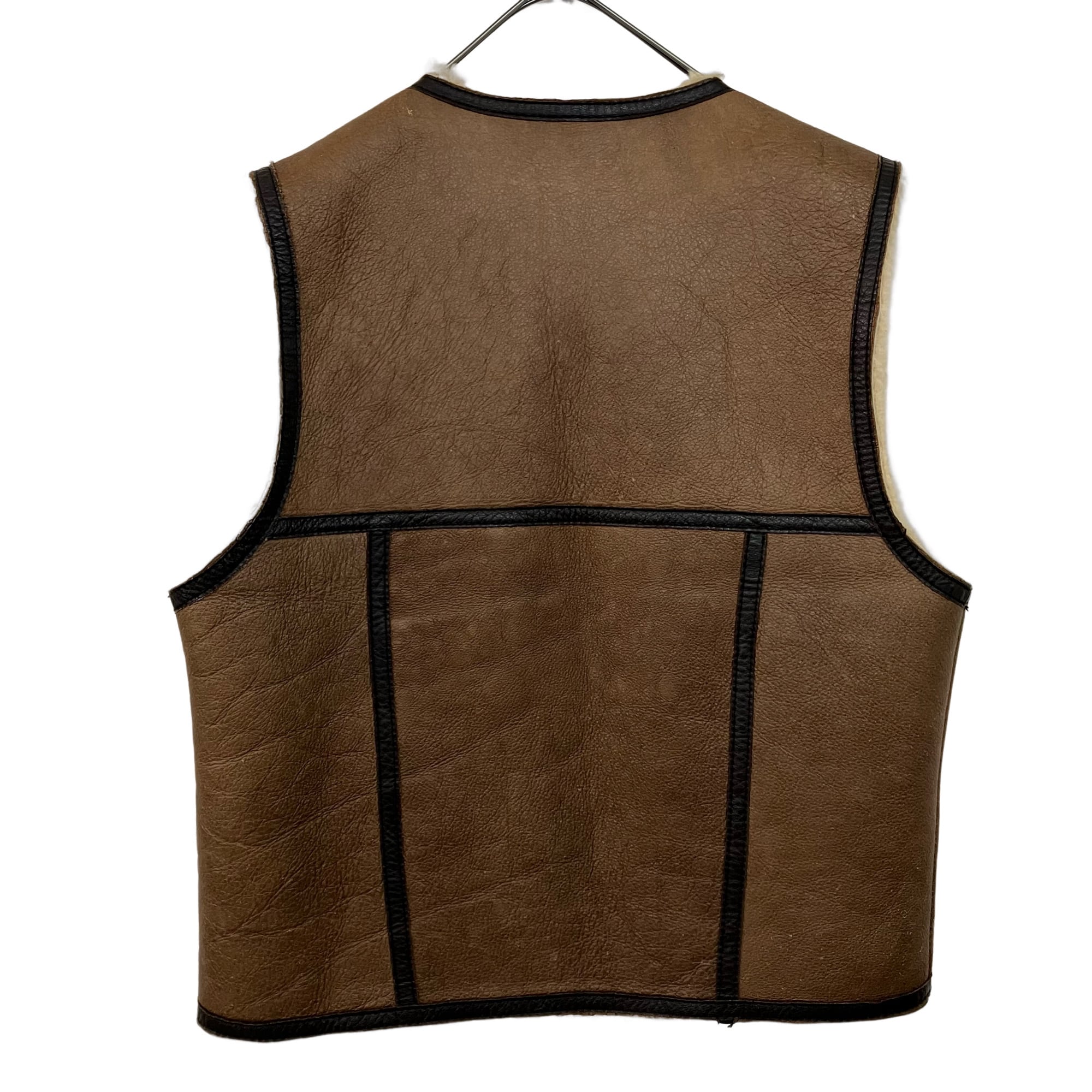 VINTAGE DAF Real Mouton zip Vest 』USED 古着 ヴィンテージ リアル