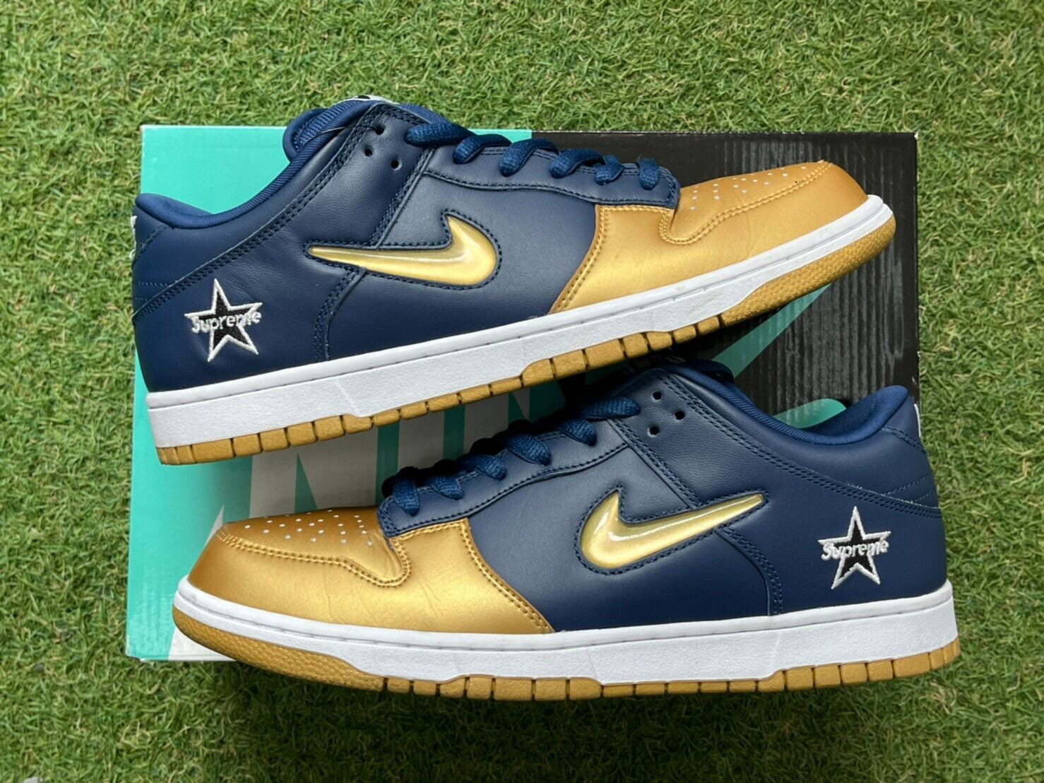 Supreme × NIKE SB DUNK LOW OG QS NAVY JEWEL GOLD 28.5cm CK3480-700 