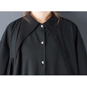 ロングカラー アシンメ シャツワンピース 00309