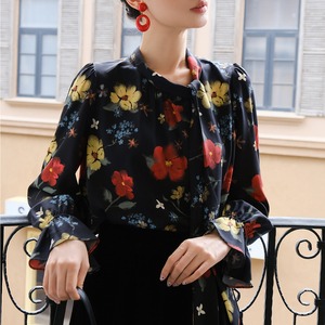 oil painting floral tops ＜t1558＞