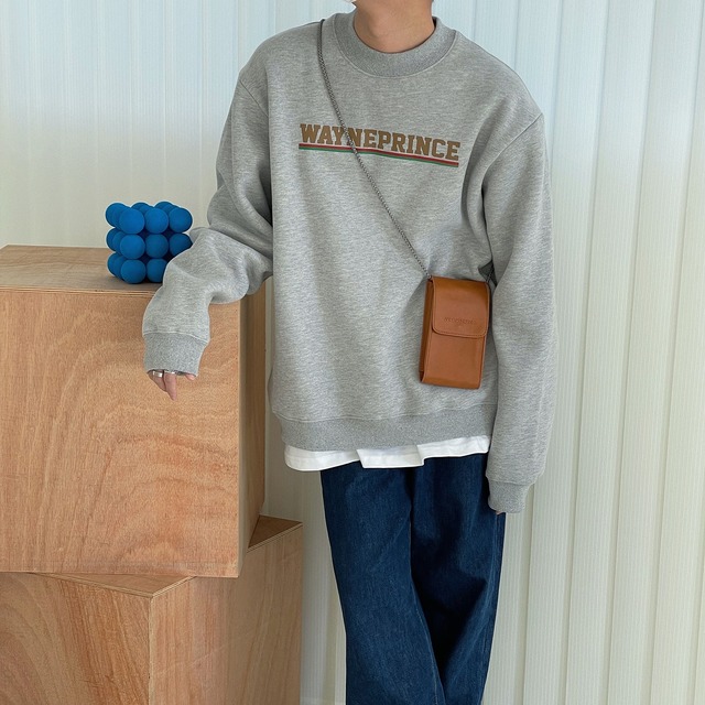 Loose velvet print sweater   b-641
