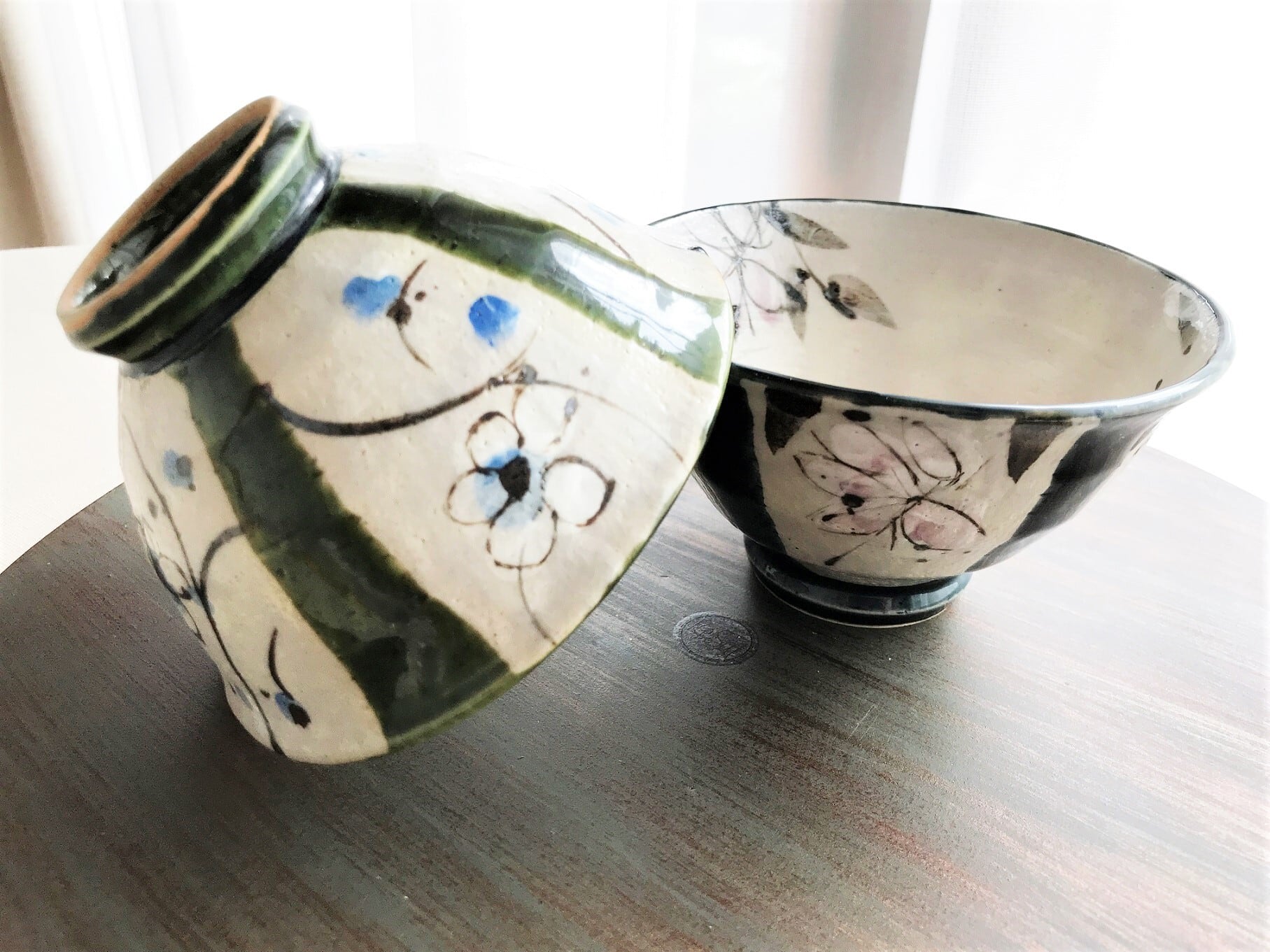 まほろば 藍枝垂れ花 飯碗