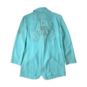 伊太利屋 イタリヤ マリン刺繍 ジップアップ ジャケット 11/アクアブルー