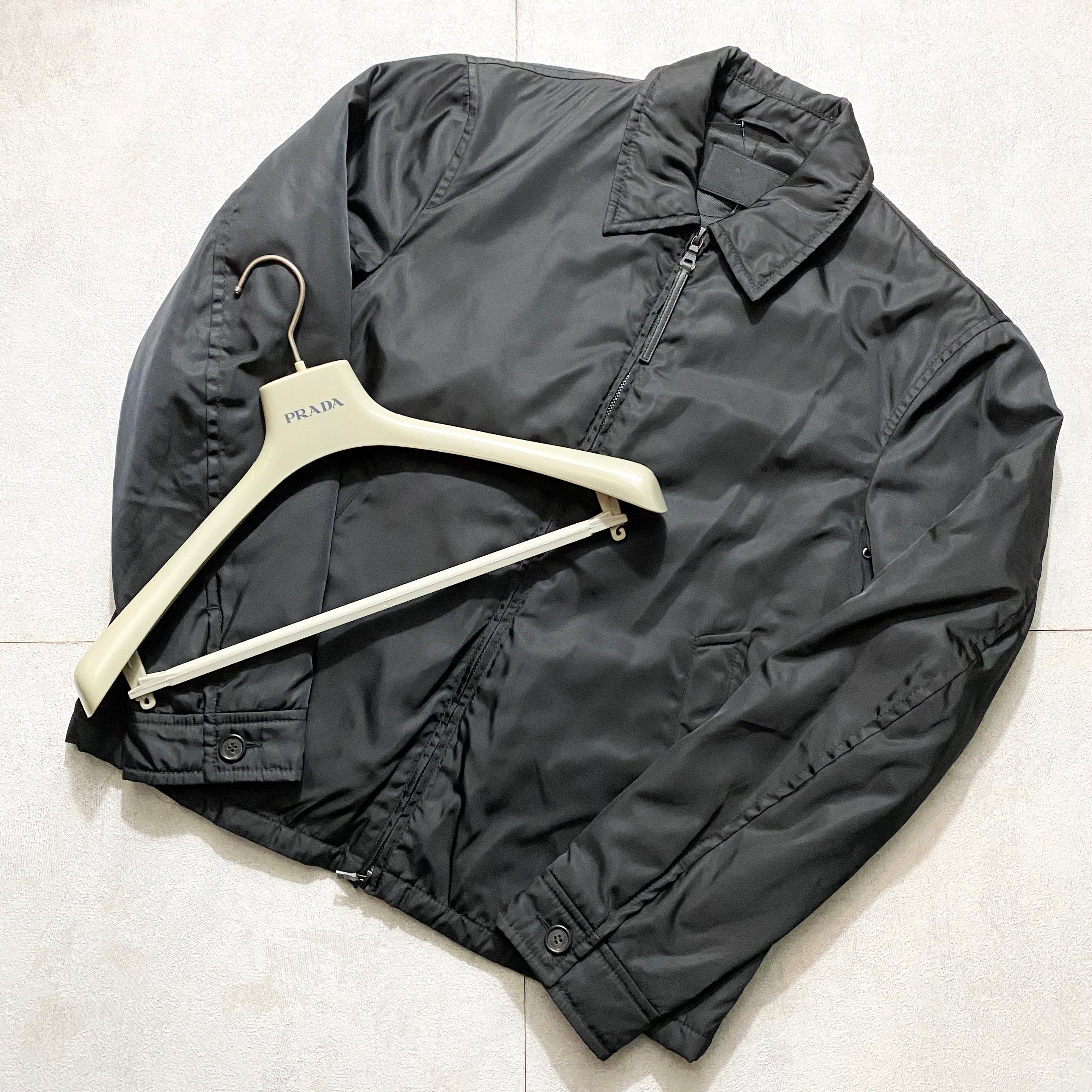 PRADA black nylon padding drizzler jacket | NOIR ONLINE