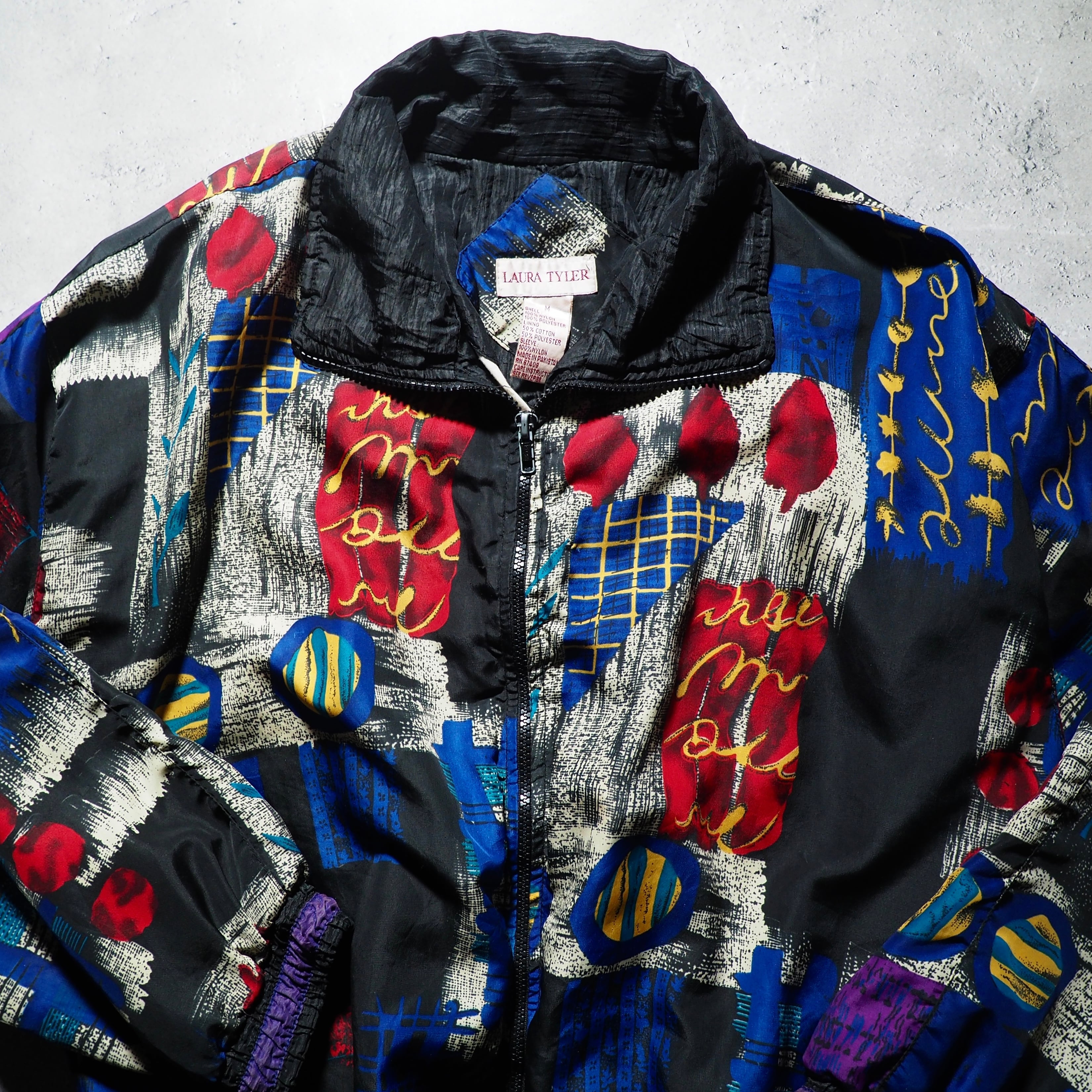 1990s Beautiful modern Art full pattern Design vintage Blouson