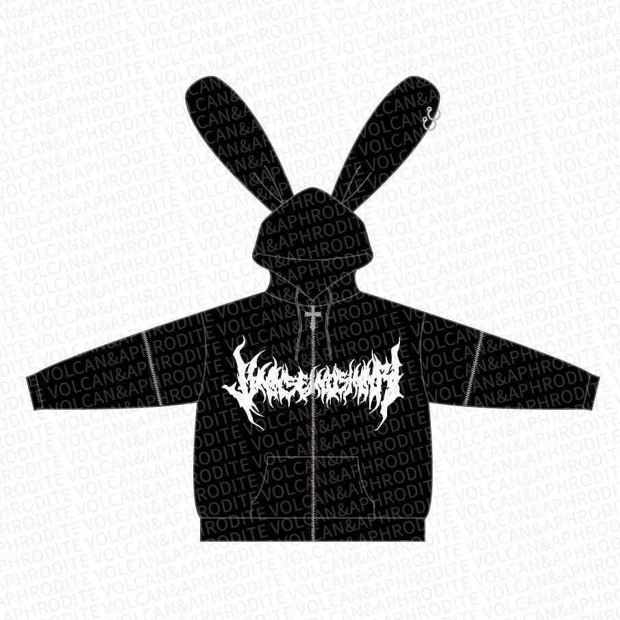【近日発売予定】新作★ウサ耳ロゴZIPパーカー(薄手)