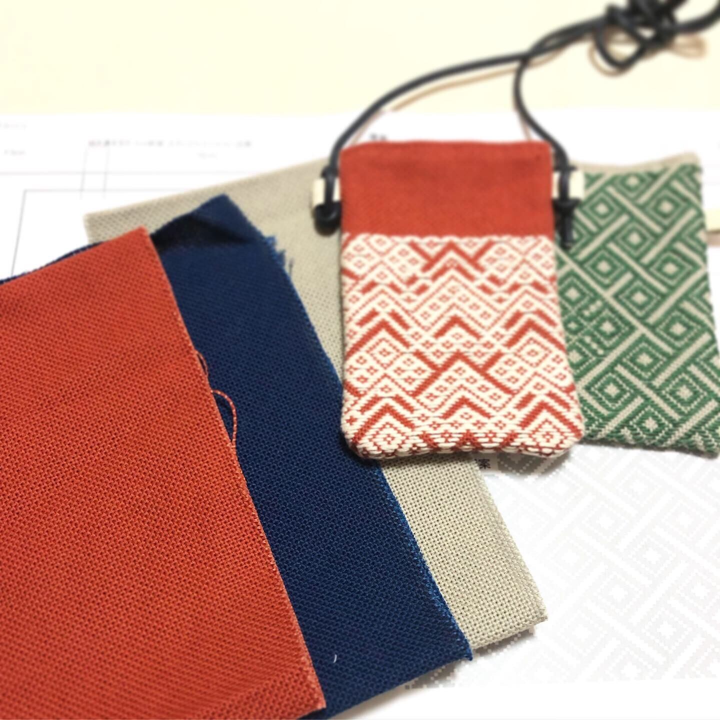 こちやん 重ね井戸枠と縞R7 /サコッシュ こぎん刺しキット | こぎん刺し