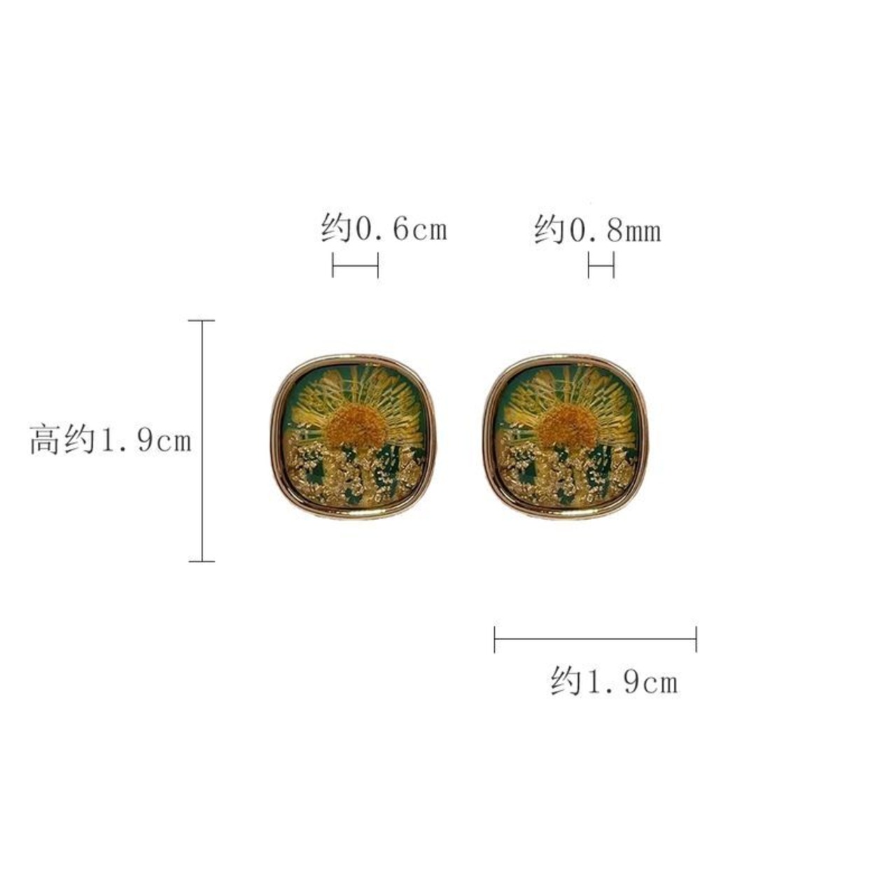 ボタニカル スクエア ピアス 90011