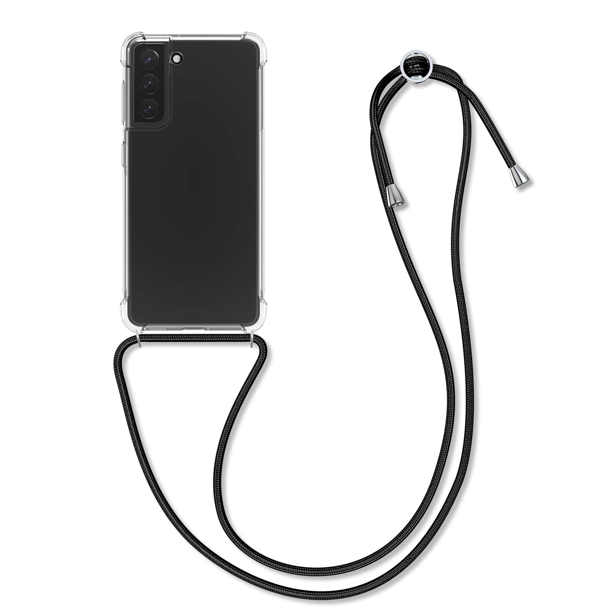 kwmobile スマホショルダー Samsung Galaxy S21対応 ケース - ショルダー クリア TPU カバー ストラップ付き - 肩掛け 首掛け 耐衝撃
