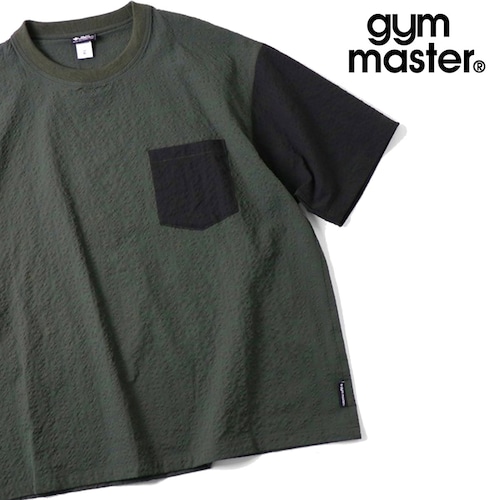 gym master ジムマスター ULシアサッカーTシャツ メンズ 半袖 超軽量 速乾 清涼感 ワイドシルエット セットアップ対応 G733721 ブラックオリーブ