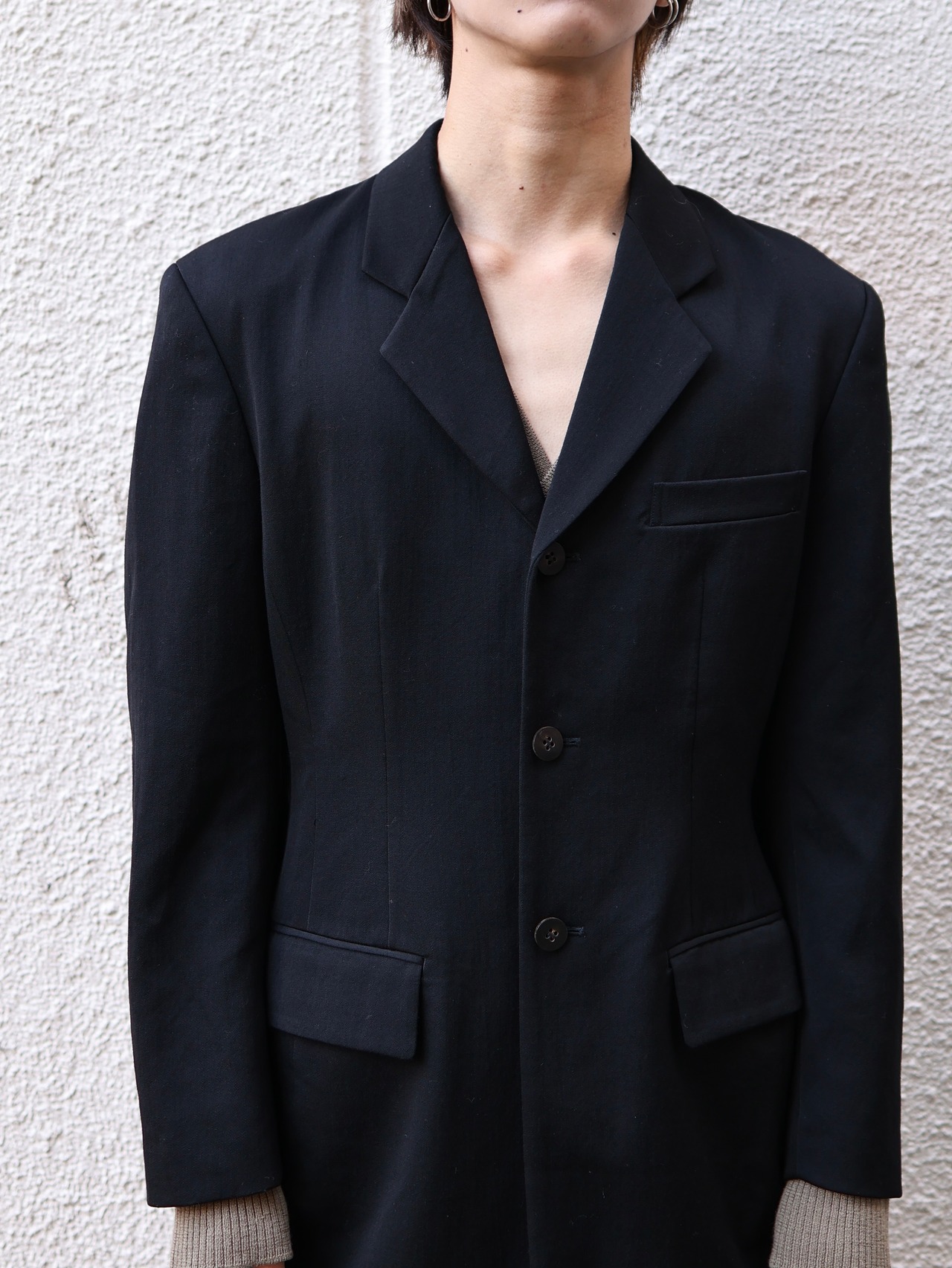 【tricot comme des garçons】minimal single long tailored jacket