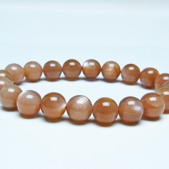 オレンジムーンストーン ブレスレット 10mm 一点物 メール便可 [M便 1/10] 111-48589