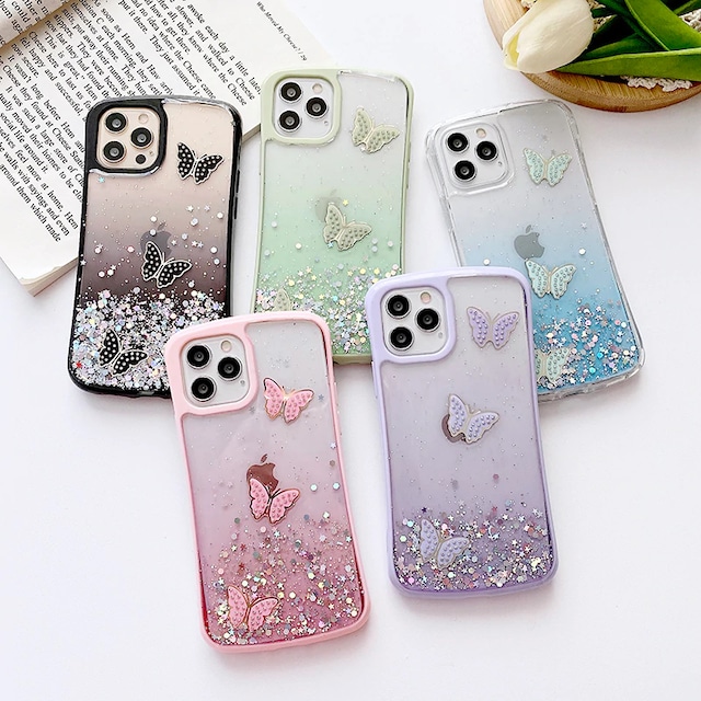 Butterfly glitter iphone case