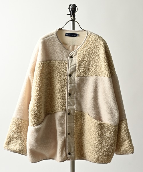 many men many mind boa patchwork blouson (IVO) M2523050