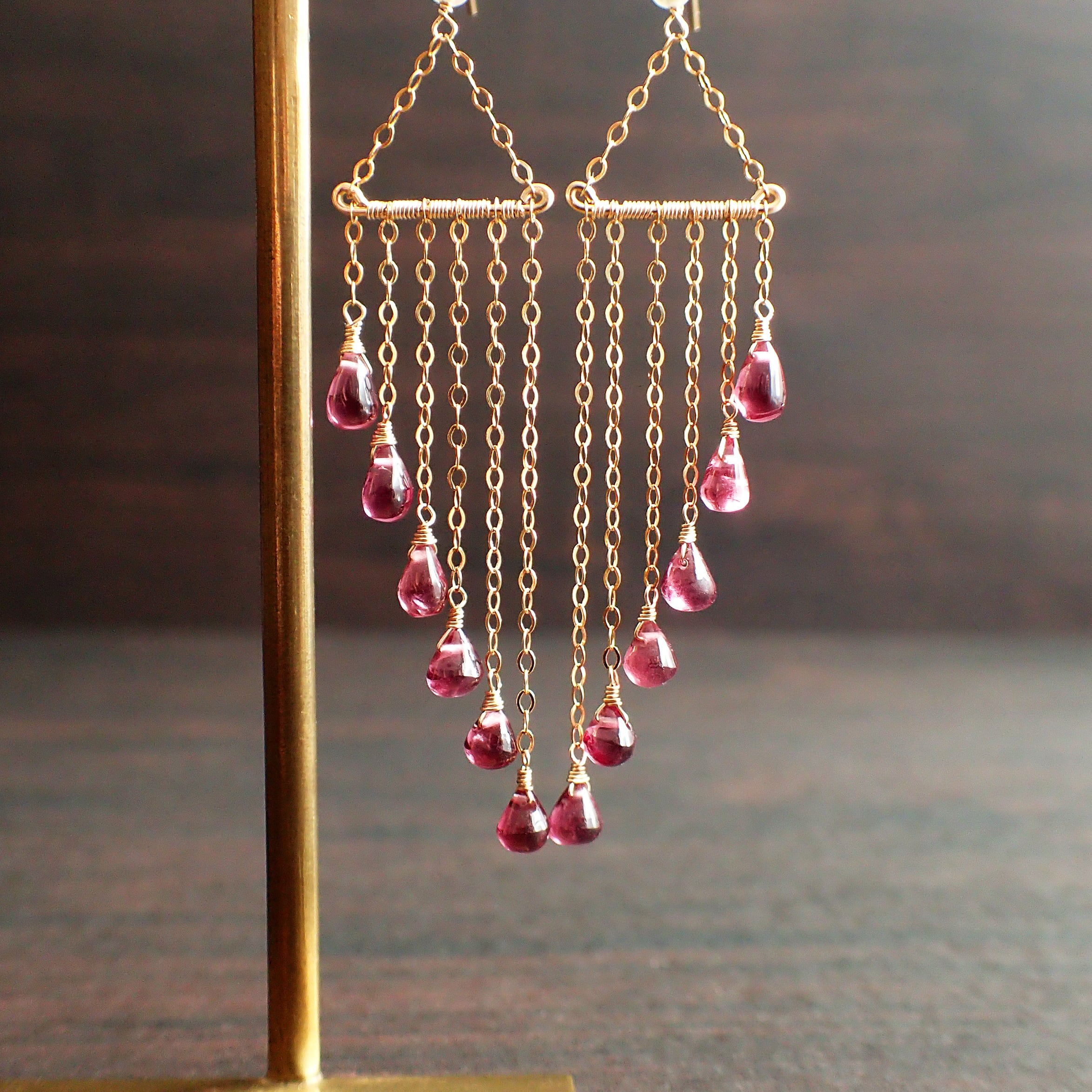 Garnet chandelier earrings | yukirra shop