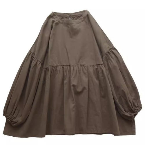 バッグボタンギャザーブラウス ・9749