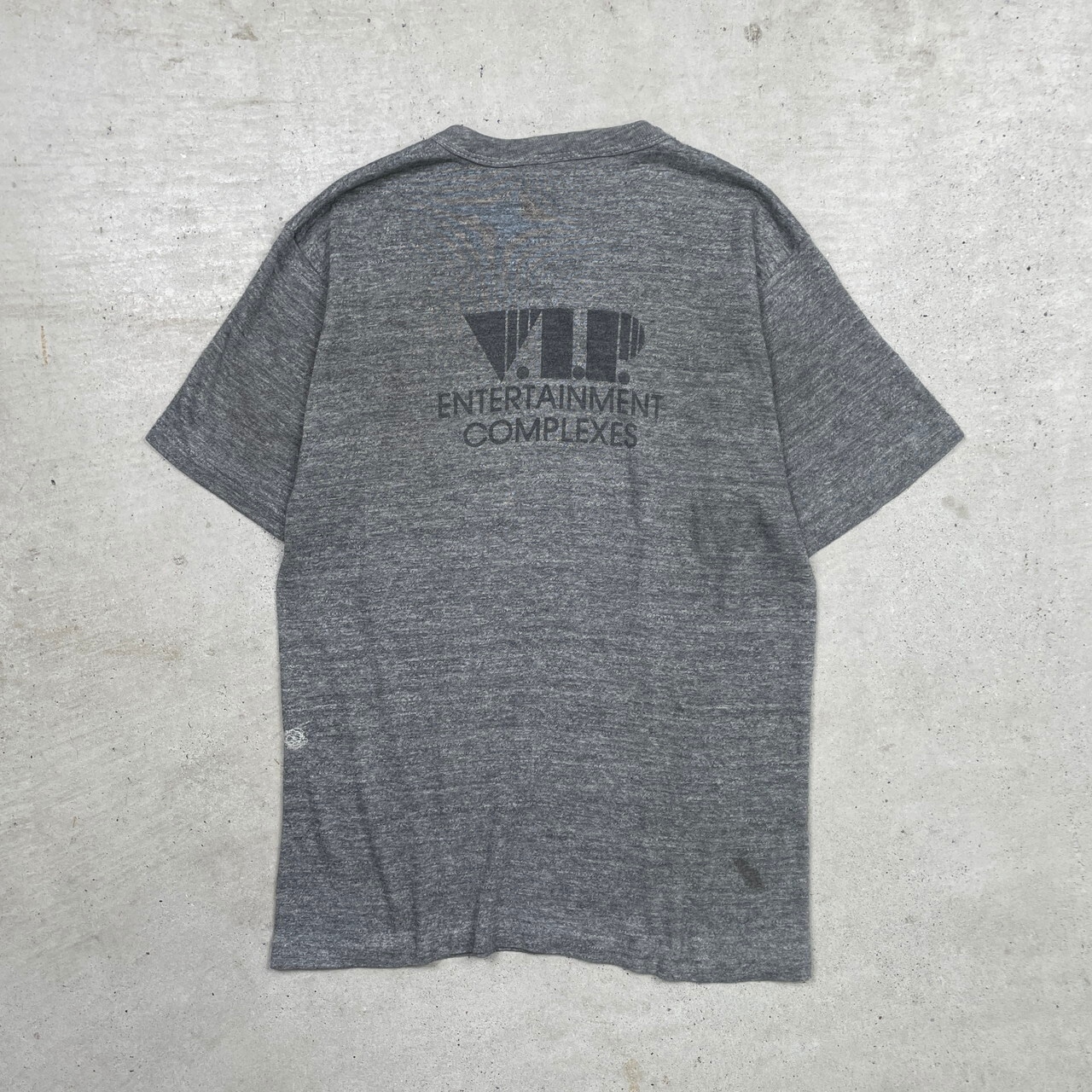 70年代 Sportswear B-94FM ラジオ 蜂 染み込みプリントTシャツ メンズS  