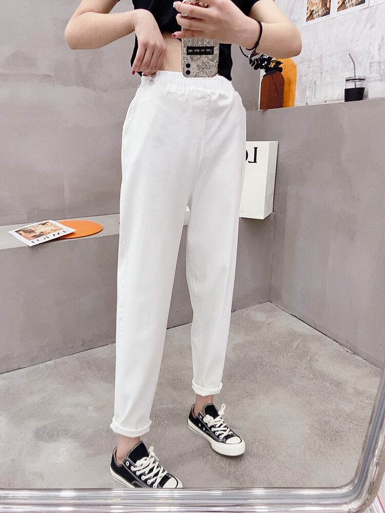 スプリングサマーパンツ ルーズハイウェストウェストカジュアル 大きめサイズ 春物 夏物 ミックスインファッション28122968884