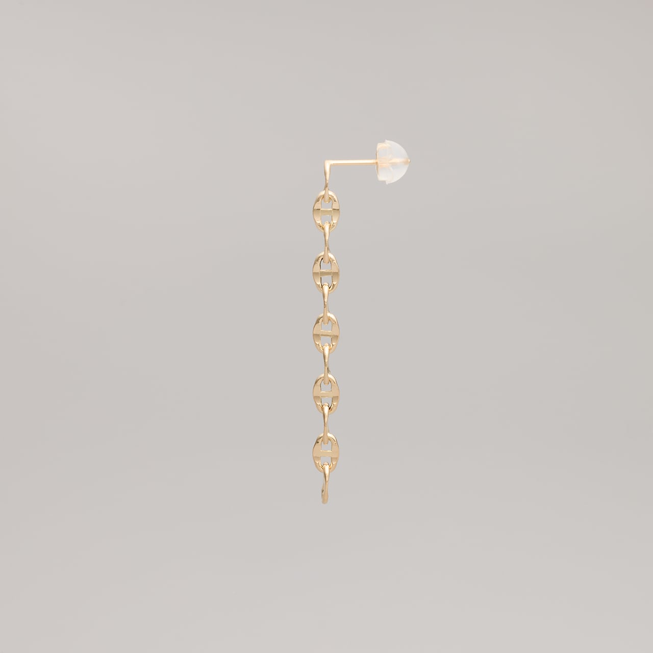 K18イエローゴールド中空アンカーチェーン ロングピアス 【MKY0091P1