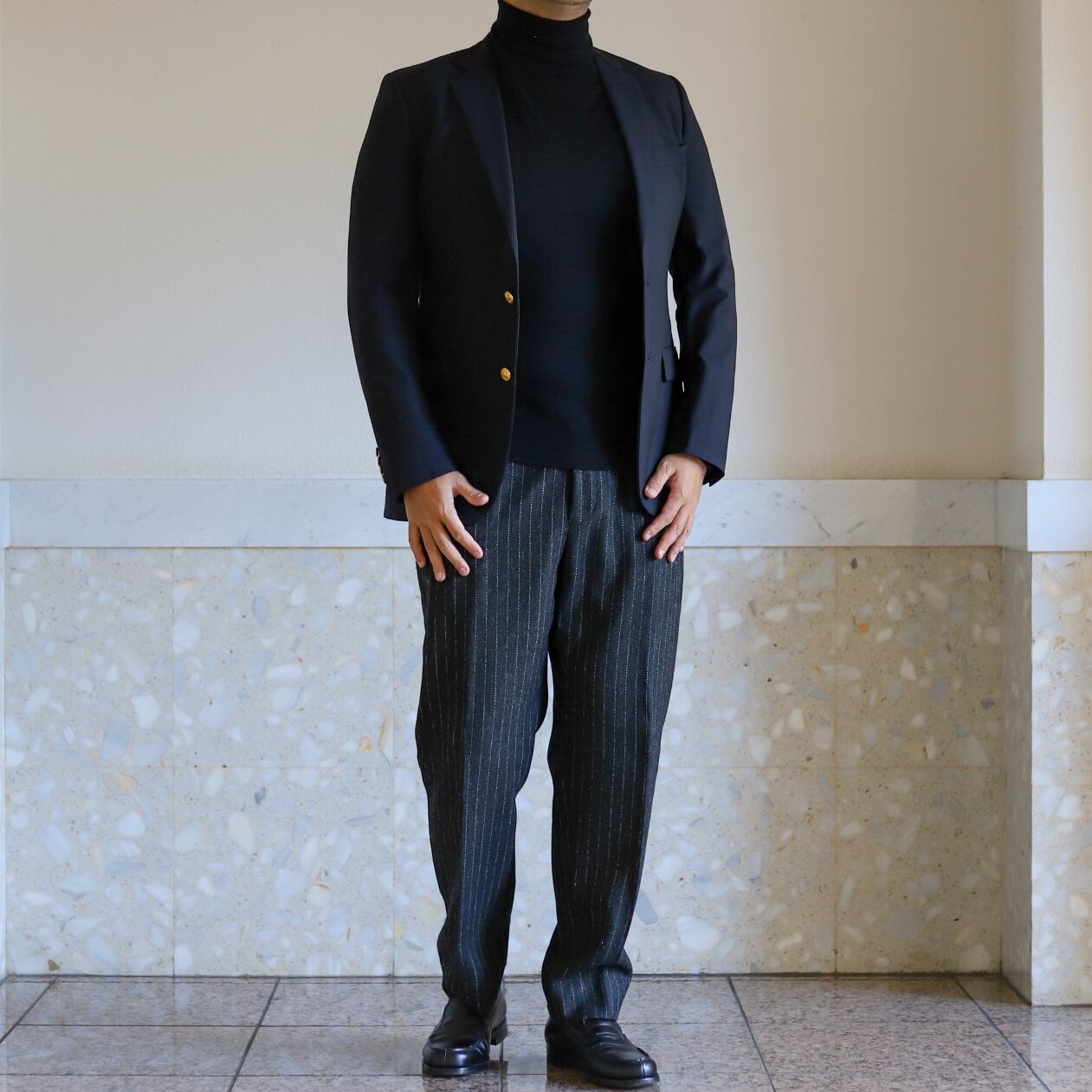 極美品】BROOKS BROTHERS Loro Piana Made in USA wool Navy blazer