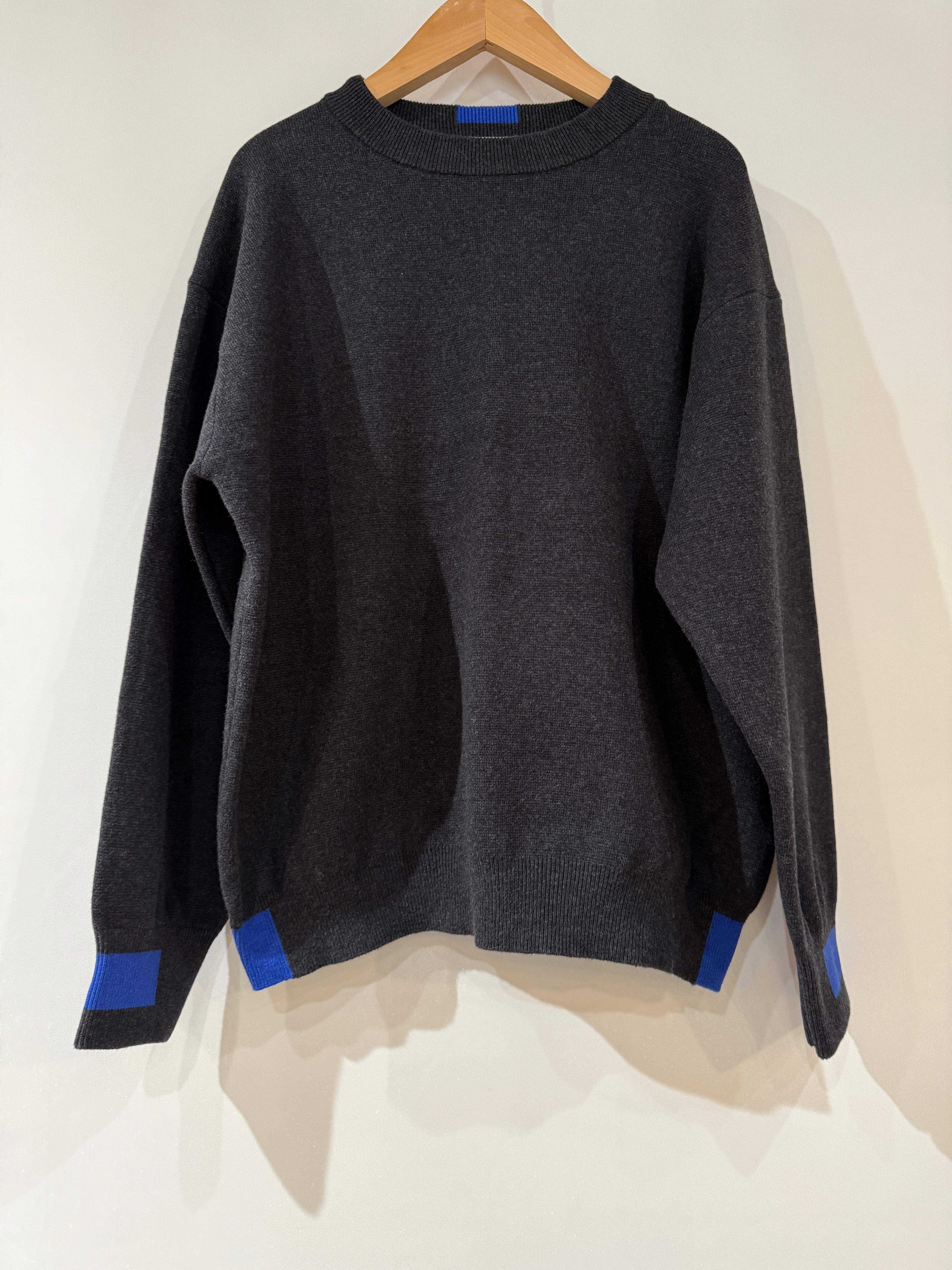 送料無料:NUVELLES DU PARADIS/ムーコットンミラノ配色プルオーバー チャコール