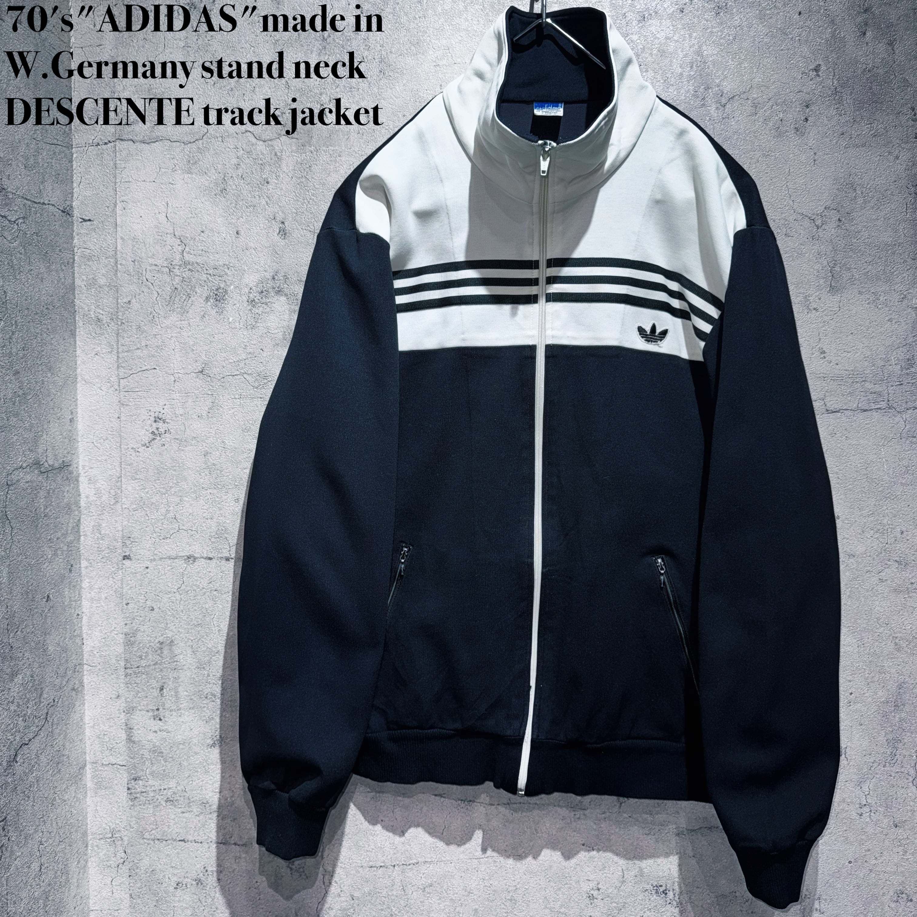 70's"ADIDAS"made in W.Germany stand neck DESCENTE track jacket