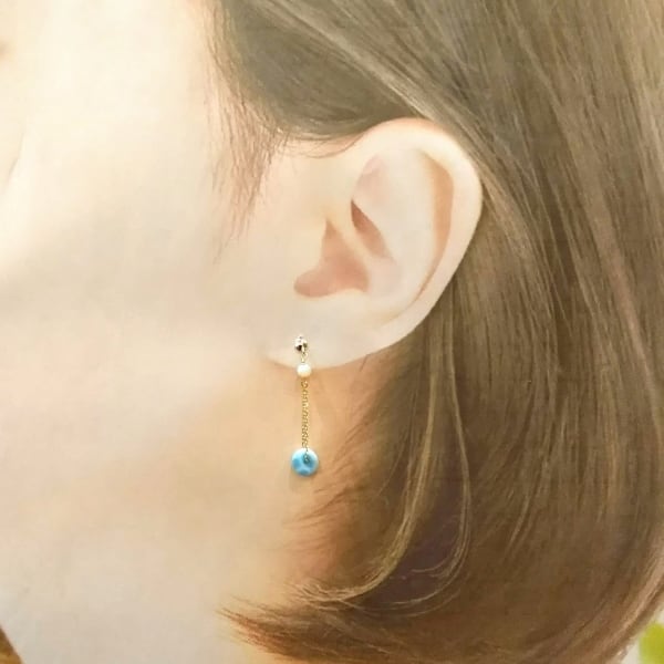 kaojewelryK18 オパール ターコイズ ピアス