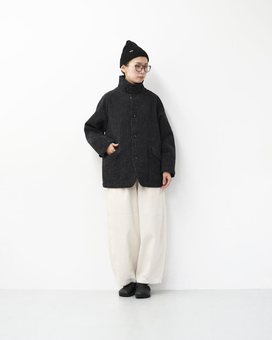 RINEN [リネン] 1/6ツィードヘリンボーン ラグランカバーオール