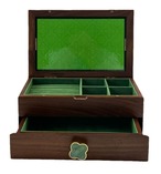 ウォールナット材 ジュエリーボックス 宝石箱 2段 アクセサリーケース 木製 天然木 収納ボックス ヴィンテージ クラシック