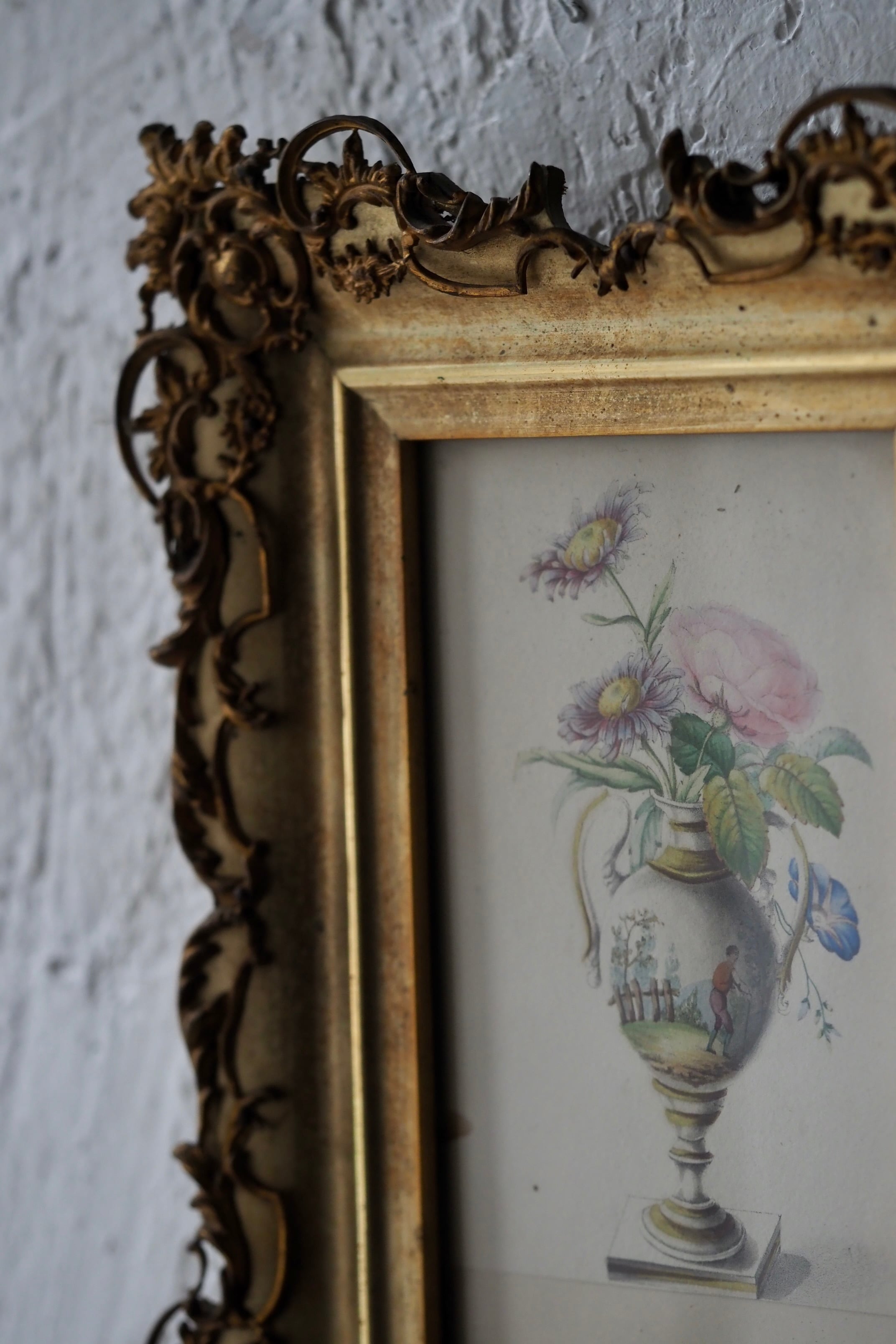 壺と花 オルモル装飾額 No.2-antique gilt bronze frame