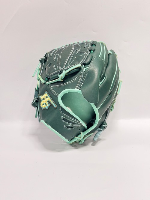 HGｰハイゴールド　〜真極シリーズ〜　軟式カラーグラブ　ダークグリーン×アイスグリーン　MKGｰ18型 画像