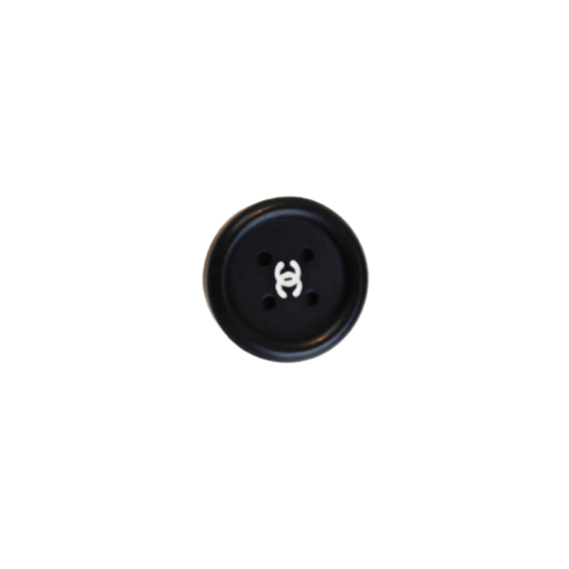 【VINTAGE CHANEL BUTTON】ブラックホワイトココマーク ボタン 16mm C-21062